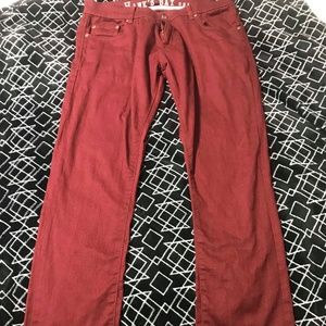 Dark burgundy hawk's bay jeans